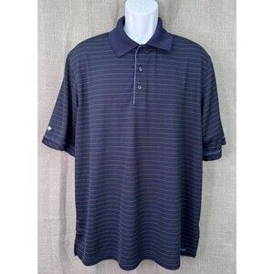 Fidra Men's Short Sleeve Golf Polo Size XL Navy Light Blue Stripe